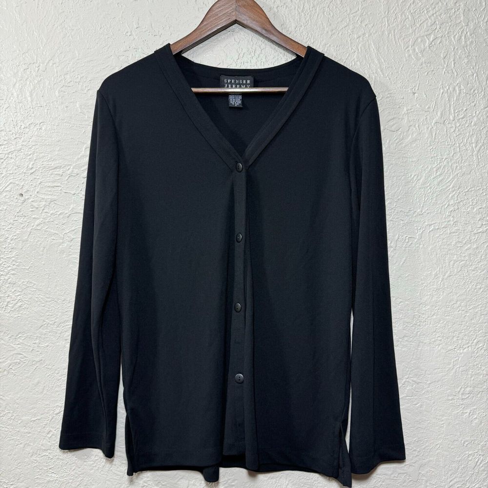 Spenser Jeremy Cardigan Jacket Med Liquid‎ Knit Slinky Minimalist Luxury Vintage